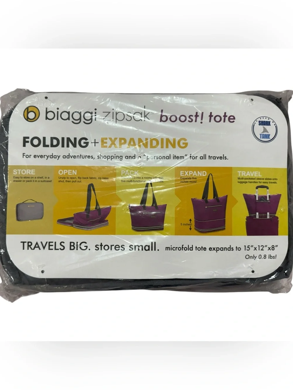 Biaggi Zipsak Boost! Handbag Expands to Travel Tote - Navy Blue - Picture 5 of 6